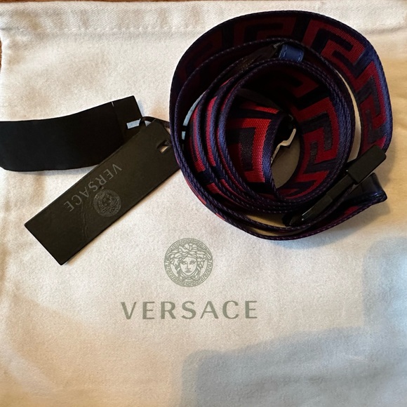 Versace Greca-pattern key lapiz blue adjustable belt (NEW) AUTHENTIC - Picture 16 of 16